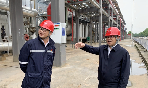 王大真到松滋肥業(yè)、楚星公司和宜化新材料現(xiàn)場(chǎng)辦公(圖1)