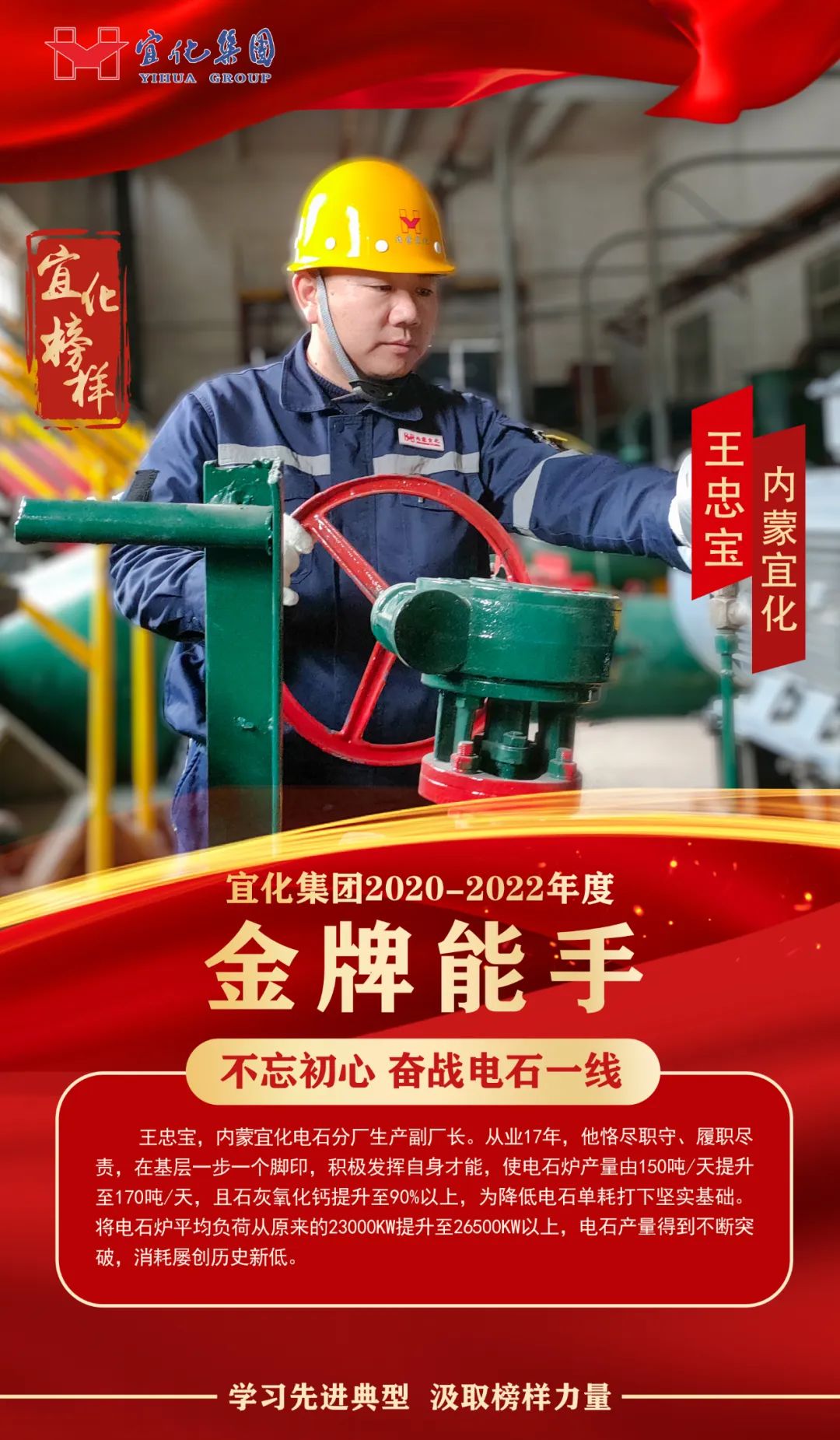 【宜化榜樣】金牌能手王忠寶：不忘初心，奮戰(zhàn)電石一線