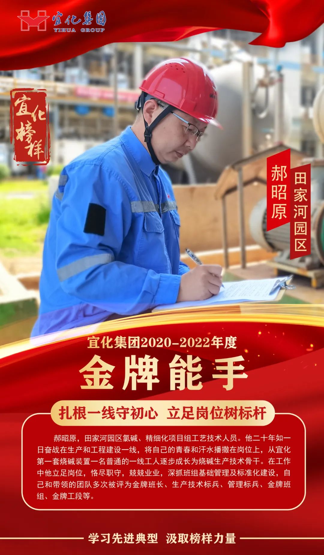 【宜化榜樣】金牌能手郝昭原：扎根一線守初心，立足崗位樹標(biāo)桿